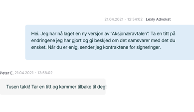 advokat korrespondanse